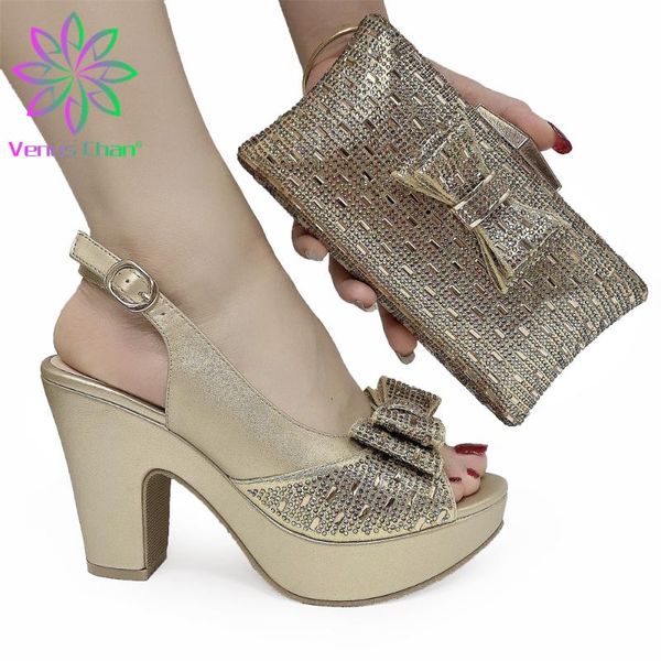 dress shoes nable golden color super high heels african with matching bags set italian women's party and bag for wedding, Black
dress shoes nable golden color super high heels african with matching bags set italian women's party and bag for wedding, Black