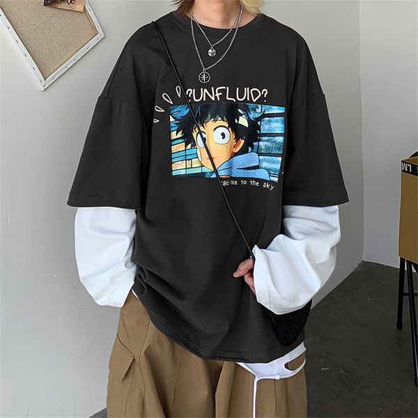 long shirt shredded with prints of sleeve fashion t-shirts harajuku autumn nia5, White
long shirt shredded with prints of sleeve fashion t-shirts harajuku autumn nia5, White
