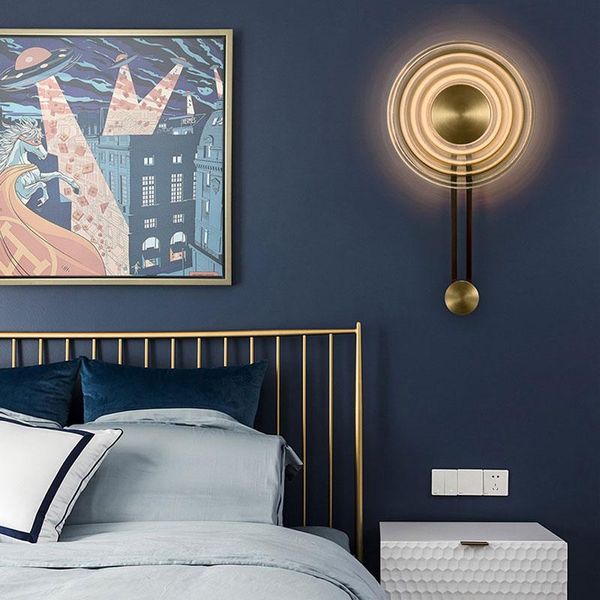wall lamp nordic creative ripple art living room background bedroom bedside decorative