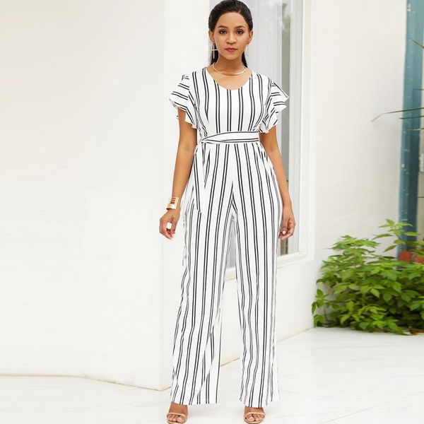 women's jumpsuits & rompers elegant fashion ruffle women jumpsuit short sleeve white black striped summer romper wide leg trouser long, Black;white
women's jumpsuits & rompers elegant fashion ruffle women jumpsuit short sleeve white black striped summer romper wide leg trouser long, Black;white