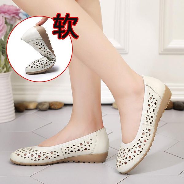 sandals white soft bottom women's shoe ventilation hollow genuine leather leisure time shoe out will, Black
sandals white soft bottom women's shoe ventilation hollow genuine leather leisure time shoe out will, Black
