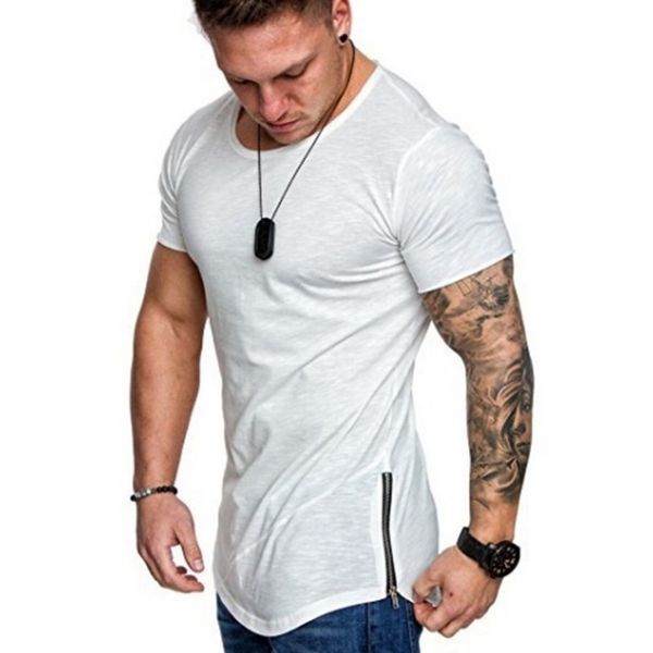 male side zipper summer t shirt fashion trend slim fit skinny solid color tshirt swag hem hip hop t-shirt for men curve streetwear m-3xl, White;black
male side zipper summer t shirt fashion trend slim fit skinny solid color tshirt swag hem hip hop t-shirt for men curve streetwear m-3xl, White;black