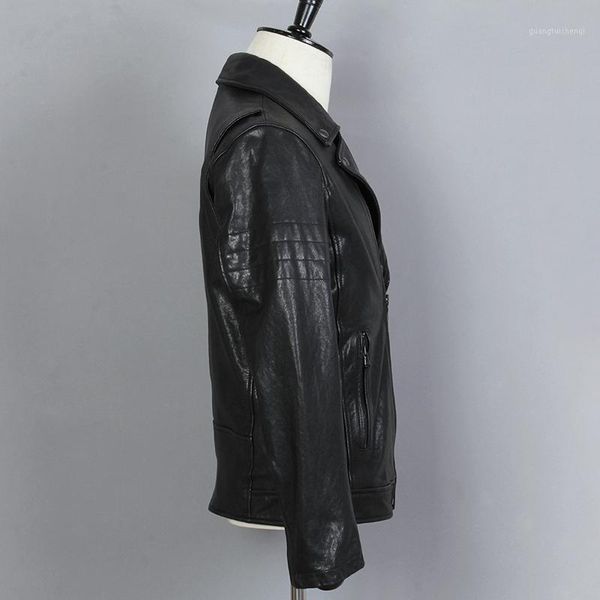 fit fashion slim genuine leather jacket men black sheepskin lapels diagonal zipper short real motorcycle coat men's & faux
fit fashion slim genuine leather jacket men black sheepskin lapels diagonal zipper short real motorcycle coat men's & faux