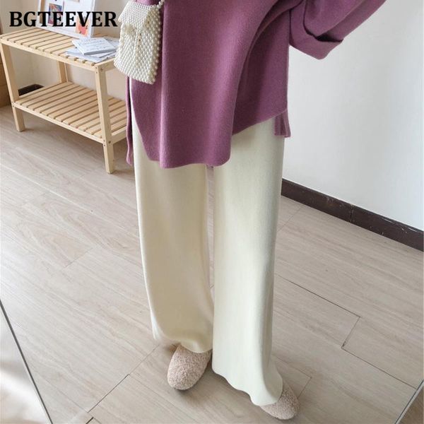 women's pants & capris bgteever autumn winter women 2021 casual elastic waist lace-up wide leg knitted trouser thicken female weight 0., Black;white
women's pants & capris bgteever autumn winter women 2021 casual elastic waist lace-up wide leg knitted trouser thicken female weight 0., Black;white