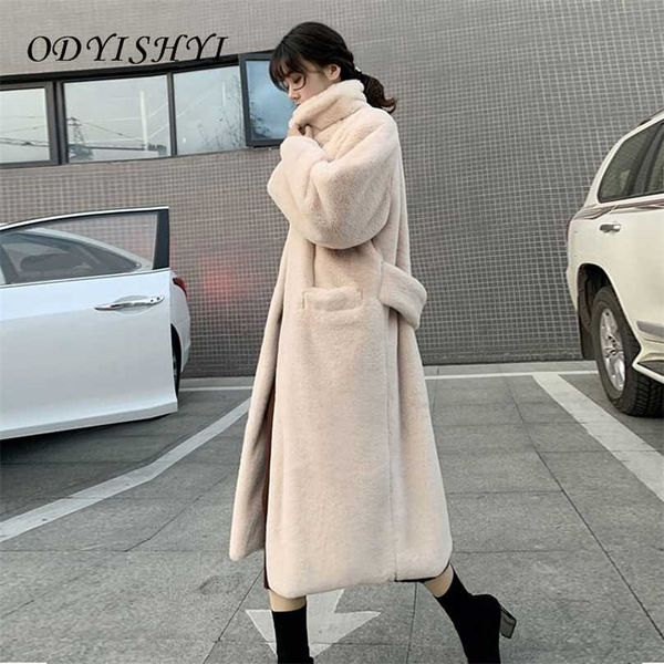 plus size loose warm outwear luxury faux fur coats long women parka fashion winter thick imitation mink jacket female belt 211220, Black
plus size loose warm outwear luxury faux fur coats long women parka fashion winter thick imitation mink jacket female belt 211220, Black