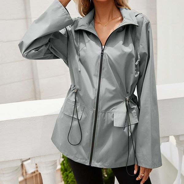 women's trench coats 2021 autumn winter medium length windbreaker long rain jackets waterproof hooded zipper jacket outdoor mountaineer, Tan;black
women's trench coats 2021 autumn winter medium length windbreaker long rain jackets waterproof hooded zipper jacket outdoor mountaineer, Tan;black