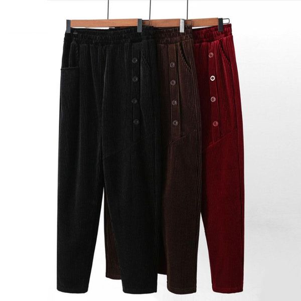 women's pants & capris winter corduroy women thick warm large size fashion buttons elastic high waist harem pant causal loose baggy tro, Black;white
women's pants & capris winter corduroy women thick warm large size fashion buttons elastic high waist harem pant causal loose baggy tro, Black;white