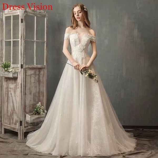 2021 vestido noiva wedding lace appliques boat neck soiree bride to be lace-up robe de marie yvpn, White
2021 vestido noiva wedding lace appliques boat neck soiree bride to be lace-up robe de marie yvpn, White