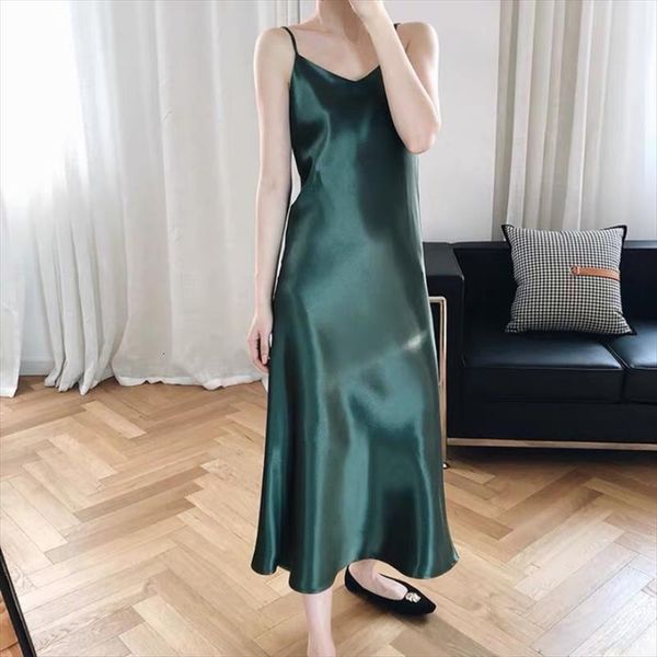 summer satin slip womens dress plus size sundresses green elegant casual halter streetwear, Black;gray
summer satin slip womens dress plus size sundresses green elegant casual halter streetwear, Black;gray