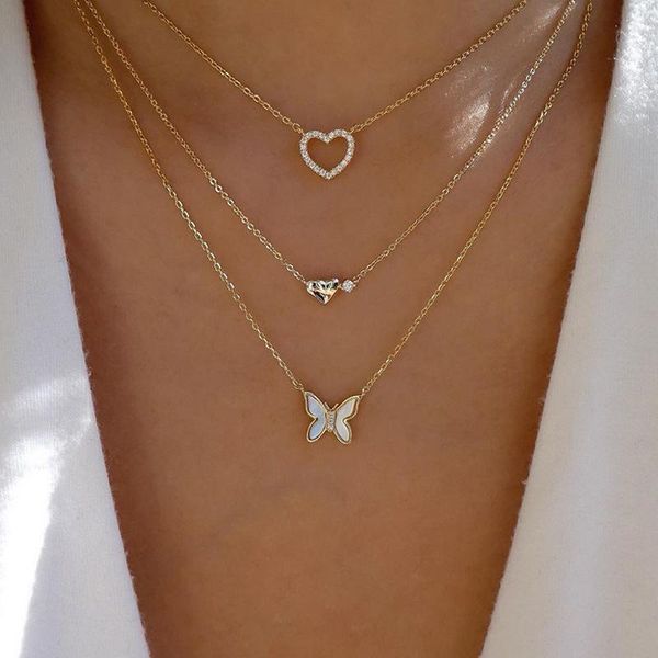 chains 7rings simple fashion love butterfly necklace set for women niche street style crystal woman stainless steel jewelry, Silver
chains 7rings simple fashion love butterfly necklace set for women niche street style crystal woman stainless steel jewelry, Silver