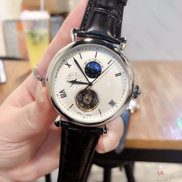 2021 luxury men's watches four needle large flywheel mechanical watch designer wristwatch big brand leather strap fashion, Slivery;brown
2021 luxury men's watches four needle large flywheel mechanical watch designer wristwatch big brand leather strap fashion, Slivery;brown