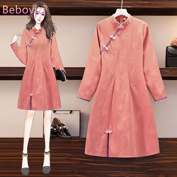 ethnic clothing -4xl plus size autumn winter pink long sleeve casual qipao dress vintage chinese traditional party women cheongsam dresses, Red
ethnic clothing -4xl plus size autumn winter pink long sleeve casual qipao dress vintage chinese traditional party women cheongsam dresses, Red
