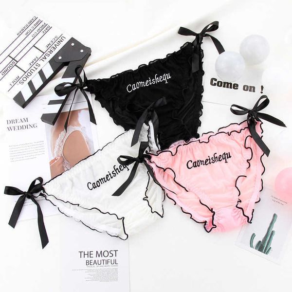 women's panties japan bow ruffle cartoon cute female letter underwear women cotton briefs lingerie, Black;white
women's panties japan bow ruffle cartoon cute female letter underwear women cotton briefs lingerie, Black;white
