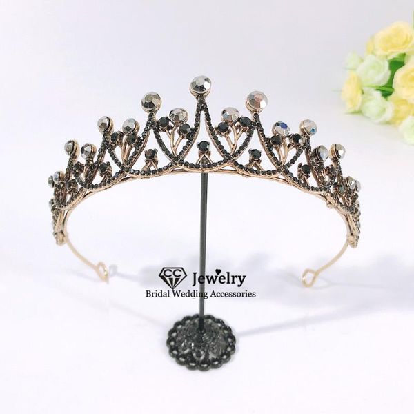 hair clips & barrettes crowns for women wedding accessories engagement jewelry bridal crown baroque style diadems headpiece prom coronet, Golden;silver