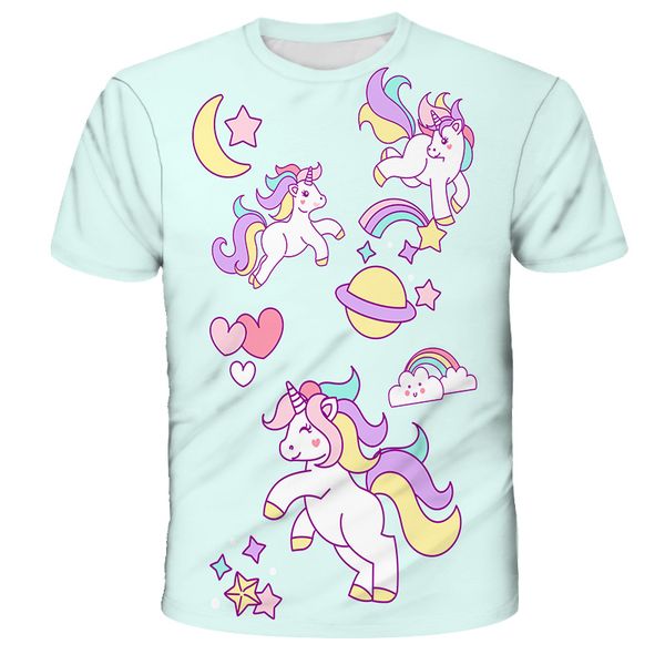2020 summer new childrens short-sleeved unicorn 3d printing trendy 4t-14t girls fashion round neck t-shirt, Blue
2020 summer new childrens short-sleeved unicorn 3d printing trendy 4t-14t girls fashion round neck t-shirt, Blue