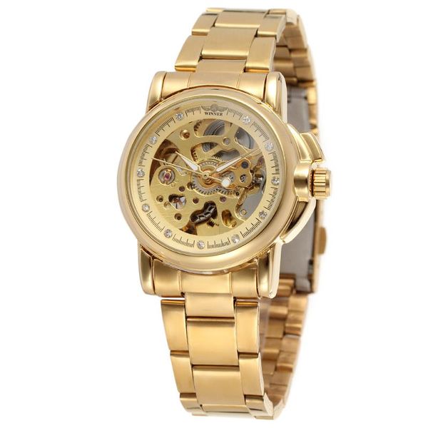 wristwatches luxury gold women automatic mechanical watches fashion stainless steel clock ladies crystal hollow skeleton watch saati, Slivery;brown
wristwatches luxury gold women automatic mechanical watches fashion stainless steel clock ladies crystal hollow skeleton watch saati, Slivery;brown
