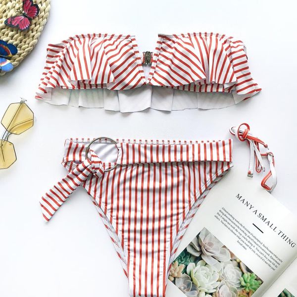 binand ruffle swimsuit striped swimwear bikini set high waist separate swimwear nylon women's two-piece swimsuits padded biquini
binand ruffle swimsuit striped swimwear bikini set high waist separate swimwear nylon women's two-piece swimsuits padded biquini