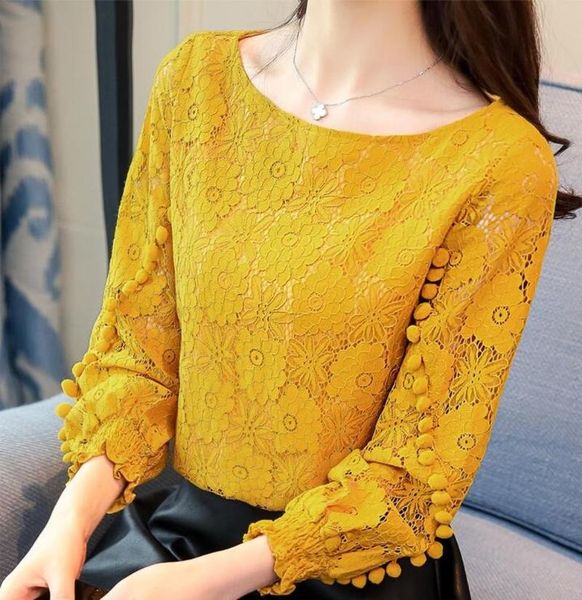 women's blouses & shirts ladies lace flower hollow round neck embroidered shirt, White
women's blouses & shirts ladies lace flower hollow round neck embroidered shirt, White