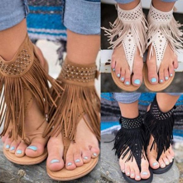summer solid color tassel sandals open toe rhinestone women flip flops plus size buckle strap ladies footwear flat casual shoes, Black
summer solid color tassel sandals open toe rhinestone women flip flops plus size buckle strap ladies footwear flat casual shoes, Black