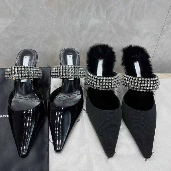 sandals high-quality autumn/winter high-heeled shoes black satin with rhinestone fluff fine heel toe comfortable women's 35-40size
sandals high-quality autumn/winter high-heeled shoes black satin with rhinestone fluff fine heel toe comfortable women's 35-40size