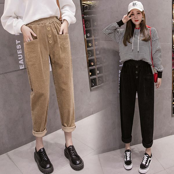 casual female trousers 2021 fall and winter new loose leg all-match old velvet pants ftfk, Black;white
casual female trousers 2021 fall and winter new loose leg all-match old velvet pants ftfk, Black;white
