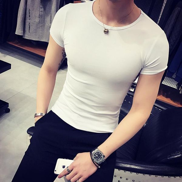 men's t-shirts selling solid color self-cultivation t-shirt casual simple o-neck short-sleeved summer cool and comfortable clothing, White;black
men's t-shirts selling solid color self-cultivation t-shirt casual simple o-neck short-sleeved summer cool and comfortable clothing, White;black