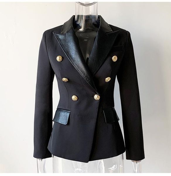 women's suits & blazers pu patchwork blazer coat plus size double breasted turn-down female 2021 autumn fashion office ladies, White;black
women's suits & blazers pu patchwork blazer coat plus size double breasted turn-down female 2021 autumn fashion office ladies, White;black