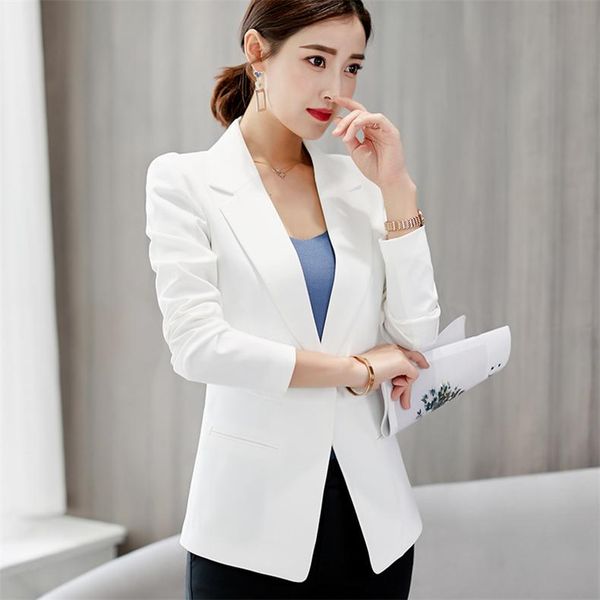women's suits & blazers 2021 multiple colour fashion skilled temperament suit female casual slim elegant coat neck chic blazer, White;black
women's suits & blazers 2021 multiple colour fashion skilled temperament suit female casual slim elegant coat neck chic blazer, White;black
