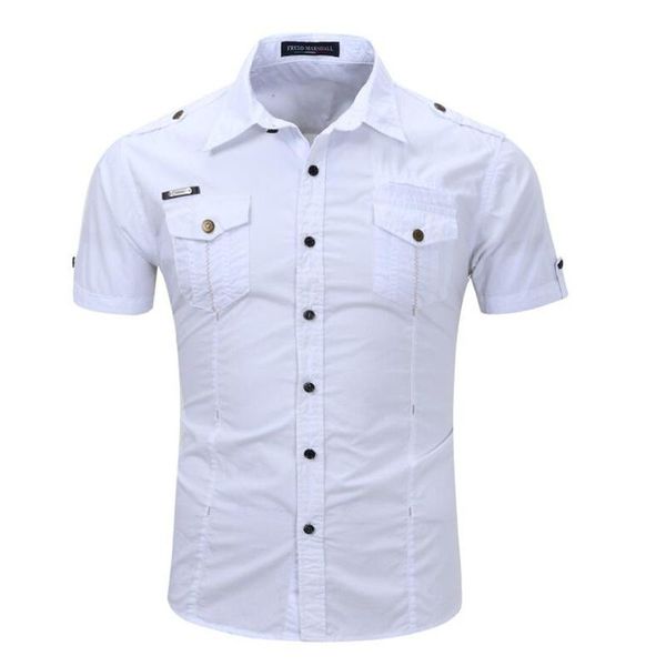 men's casual shirts summer military uniform cotton shirt business slim fit short sleeve solid quick-dry breathable male clothing, White;black
men's casual shirts summer military uniform cotton shirt business slim fit short sleeve solid quick-dry breathable male clothing, White;black