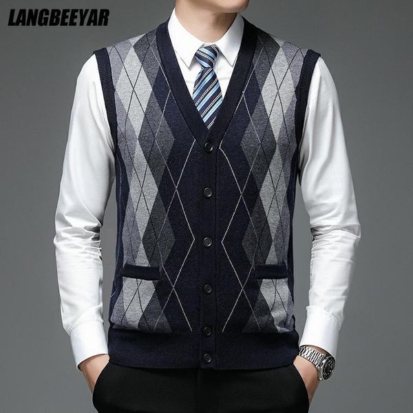 men's vests autum fashion brand argyle cardigan diamond sweater deep v neck knit vest men trendy 6% wool sleeveless casual clothing, Black;white
men's vests autum fashion brand argyle cardigan diamond sweater deep v neck knit vest men trendy 6% wool sleeveless casual clothing, Black;white