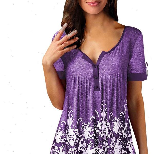 women shirts button flower short sleeve purple loose v collar trend elegant noble simple summer blouse shirts, White
women shirts button flower short sleeve purple loose v collar trend elegant noble simple summer blouse shirts, White