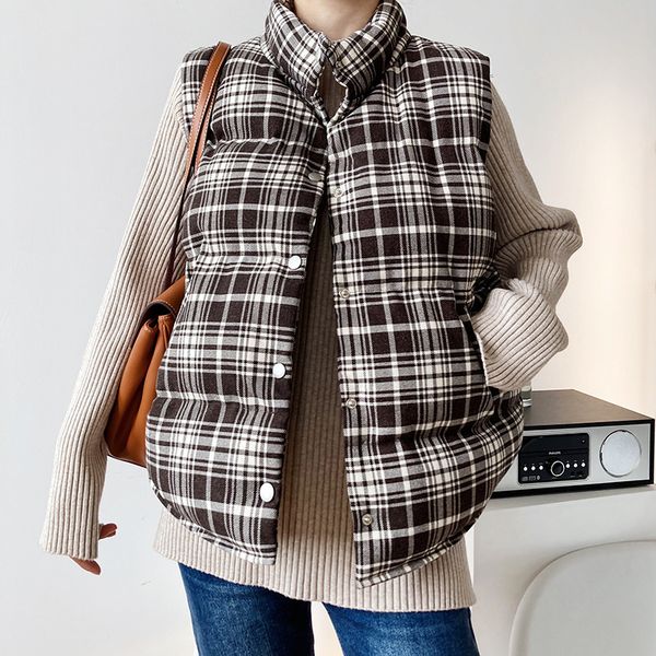 women's sweaters autumn winter loose plaid cotton vest jacket women outerwear short sleeveless warm waistcoat 969 yv6c, White;black
women's sweaters autumn winter loose plaid cotton vest jacket women outerwear short sleeveless warm waistcoat 969 yv6c, White;black