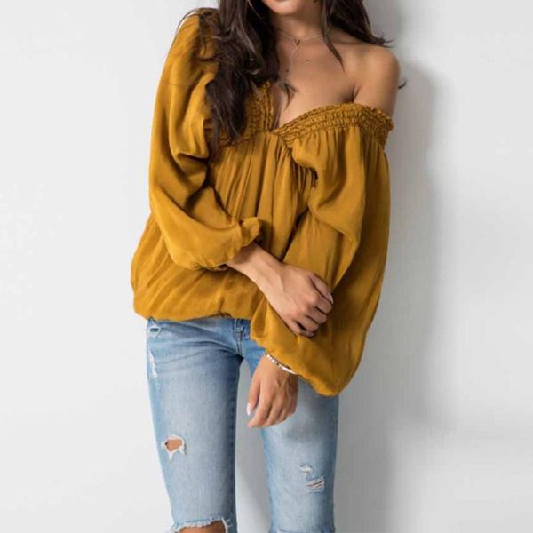 women's t-shirt v-neck women casual solid basic pullover spring autumn long sleeve lantern loose pleated patchwerk, White
women's t-shirt v-neck women casual solid basic pullover spring autumn long sleeve lantern loose pleated patchwerk, White