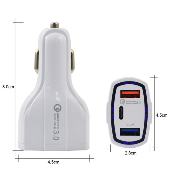 3-port car charger 18w type-c usb ports fast quick charging auto power aadapter 5v/3.1a for ipad iphone xr 12 pro max smart phone
3-port car charger 18w type-c usb ports fast quick charging auto power aadapter 5v/3.1a for ipad iphone xr 12 pro max smart phone