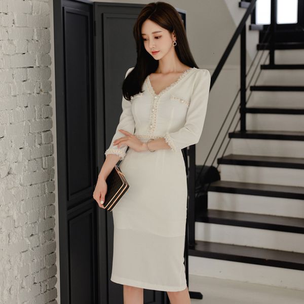 new arrival fashion women elegant pearl pencil korean style v-neck high waist temperament office lady slim white dress 7zek, White;black
new arrival fashion women elegant pearl pencil korean style v-neck high waist temperament office lady slim white dress 7zek, White;black