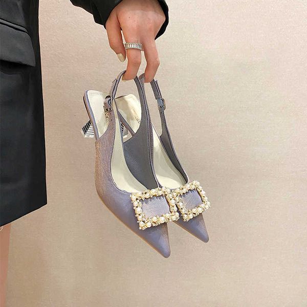 women's sandals 616-5 high heel's temperament pearl square buckle profsional pointed casual single shoes in spring and summer of 2, Black
women's sandals 616-5 high heel's temperament pearl square buckle profsional pointed casual single shoes in spring and summer of 2, Black