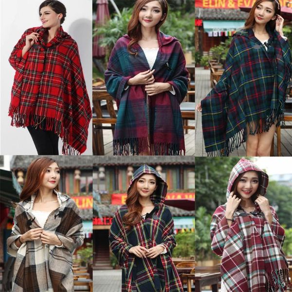 scarves korean version of plaid hooded cloak cape dual british grand bohemian scarf shawl, Blue;gray
scarves korean version of plaid hooded cloak cape dual british grand bohemian scarf shawl, Blue;gray