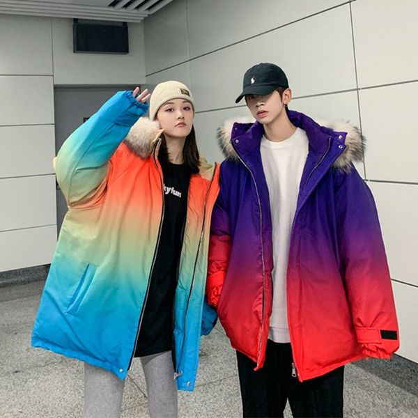 2021 new winter thickened gradient color jacket men's parka warm fashion casual fur collar hooded men korean short coat mens clothes ig, Black
2021 new winter thickened gradient color jacket men's parka warm fashion casual fur collar hooded men korean short coat mens clothes ig, Black