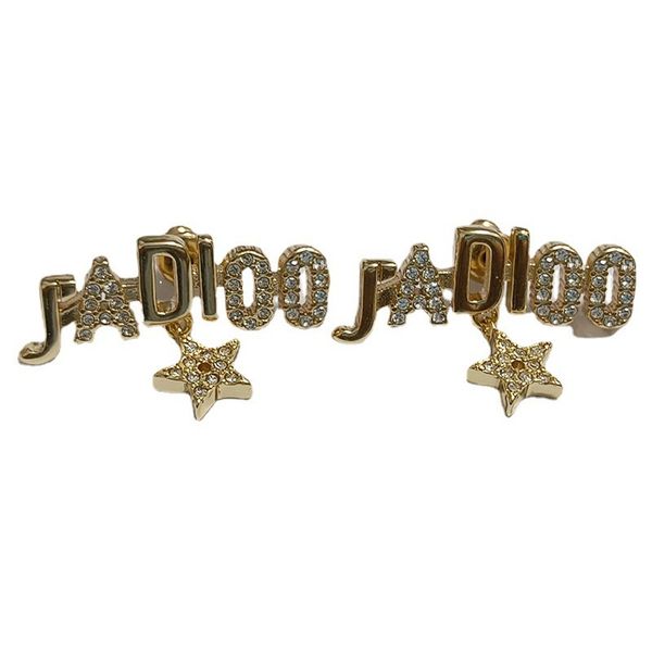 design jewelry letter five pointed star earrings pendant s925 silver needle new style women's fashion diamond temperament earrings, Golden
design jewelry letter five pointed star earrings pendant s925 silver needle new style women's fashion diamond temperament earrings, Golden