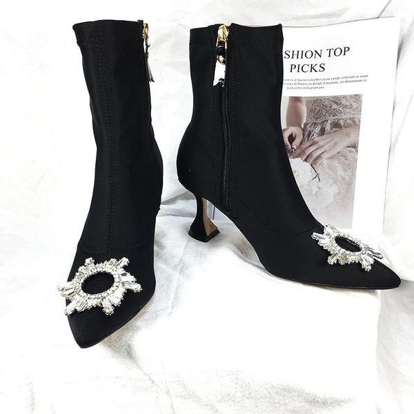 boots women's short 2021 spring rhinestone pointed toe stiletto heel stretch mid-calf high heels skinny, Black
boots women's short 2021 spring rhinestone pointed toe stiletto heel stretch mid-calf high heels skinny, Black