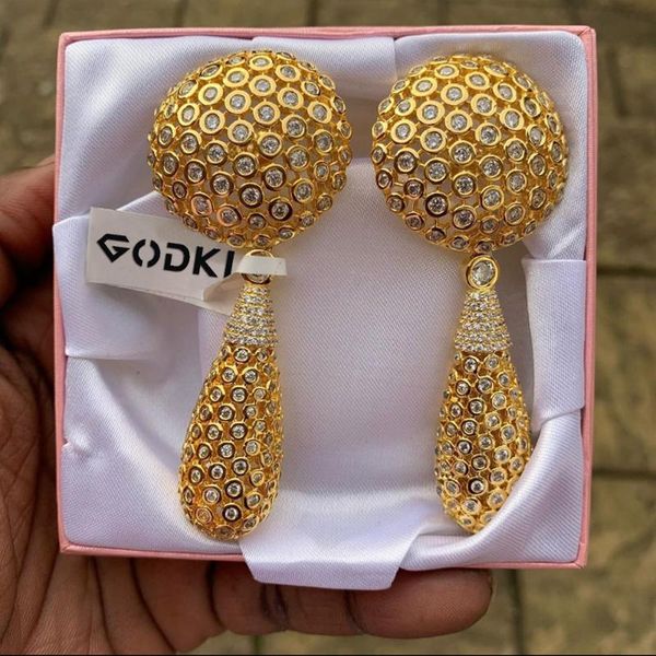 dangle & chandelier godki dance african/ long drop big earrings for women wedding party designer dubai bridal jewelry gift, Silver
dangle & chandelier godki dance african/ long drop big earrings for women wedding party designer dubai bridal jewelry gift, Silver