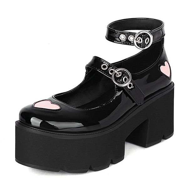 dress shoes 2021 belt buckle heart gothic lolita for women patent leather black platform chunky heel pumps japanese harajuku
dress shoes 2021 belt buckle heart gothic lolita for women patent leather black platform chunky heel pumps japanese harajuku