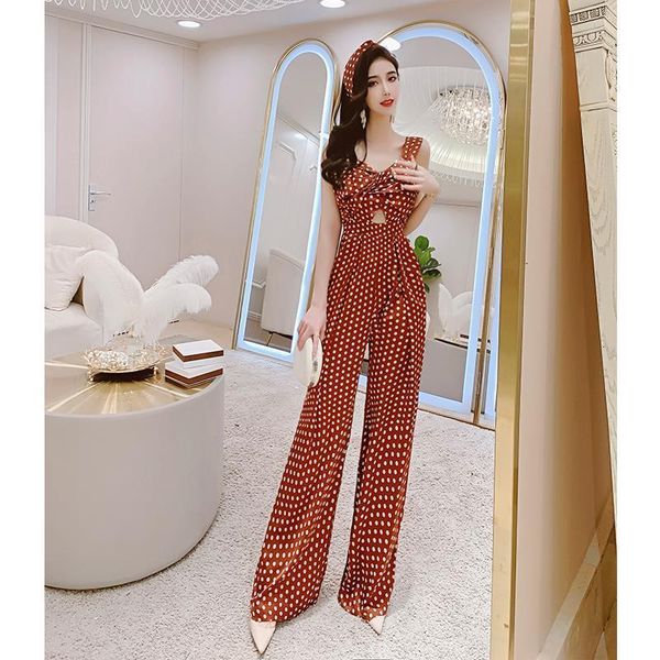 spring summer office ladies vocational high-waisted dot overalls y653 trrb, White;black
spring summer office ladies vocational high-waisted dot overalls y653 trrb, White;black