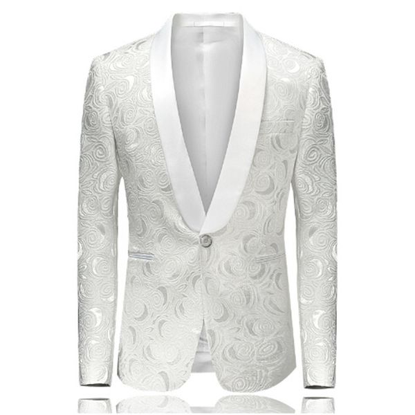 white embroidered rose floral tuxedos men wedding dresses mens stage jackets for singers fashion blazer slim 4xl wnce, White;black
white embroidered rose floral tuxedos men wedding dresses mens stage jackets for singers fashion blazer slim 4xl wnce, White;black