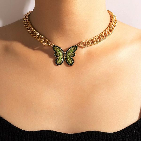 chokers butterfly neck chain simple blue fashion versatile single layer women's necklace, Golden;silver
chokers butterfly neck chain simple blue fashion versatile single layer women's necklace, Golden;silver