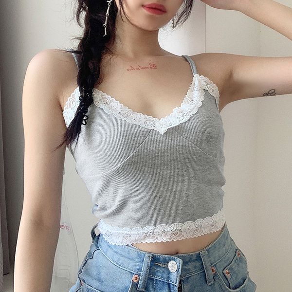 2021 new arrivals summer fashion spaghetti strap slash white lace gray solid high street women camis
2021 new arrivals summer fashion spaghetti strap slash white lace gray solid high street women camis