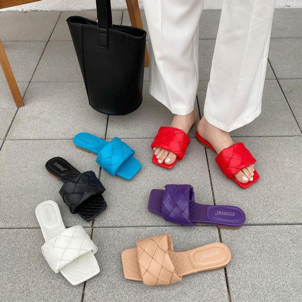slippers hee grand 2021 summer slides women flat chic single band knitted mules soft pu flip flops outdoor sandals xwt1926, Black
slippers hee grand 2021 summer slides women flat chic single band knitted mules soft pu flip flops outdoor sandals xwt1926, Black