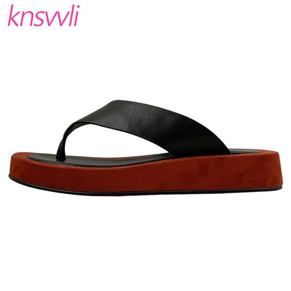 slippers fashion flip flops women thick sole beach shoes genuine leather platform woman summer zapatos de mujer, Black
slippers fashion flip flops women thick sole beach shoes genuine leather platform woman summer zapatos de mujer, Black