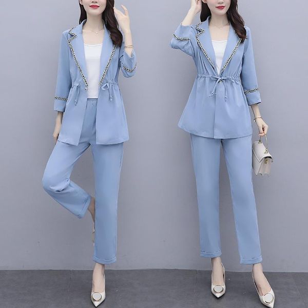 women's two piece pants blue womens suits blazer with korean style woman lady suit office conbinaison femme black 2 set, White
women's two piece pants blue womens suits blazer with korean style woman lady suit office conbinaison femme black 2 set, White