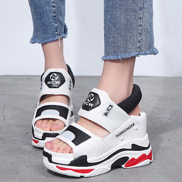 sandals 10cm/3.9" height shoes woman wedge open toed thick bottom women summer chunky high heels sandalias mujer, Black
sandals 10cm/3.9" height shoes woman wedge open toed thick bottom women summer chunky high heels sandalias mujer, Black